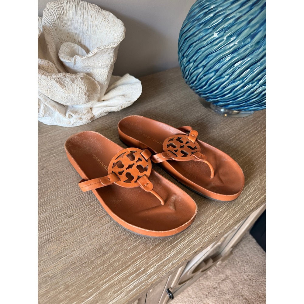 Tory Burch Miller Cloud Sandals Womens Tan Size 9M